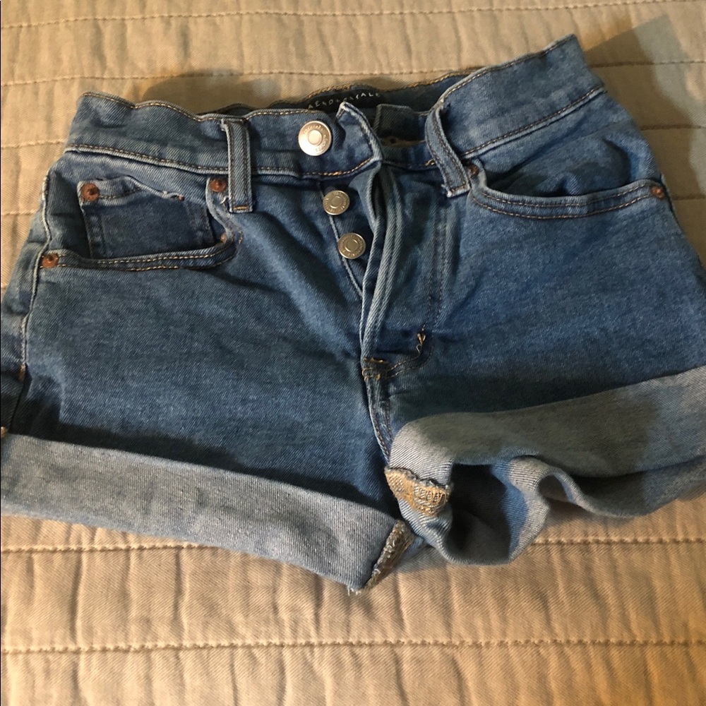 Aeropostale Mom shorts Folded Hem Jean Shorts - Blue Size 000
